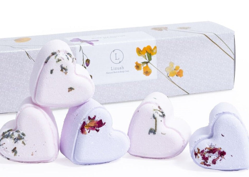 Set of 5 Heart Shaped Shower Steamers Package - in a Gift Box - Can be personalized.- on Lucasgift