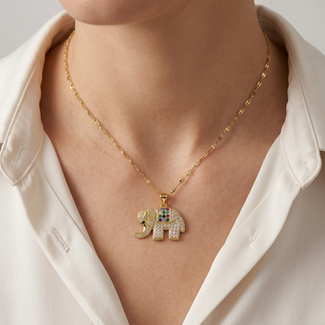 Elephant Necklace, Gold elephant necklace pendant, Lucky Elephant Jewelry, elephant gifts, Gift for her- on Lucasgift