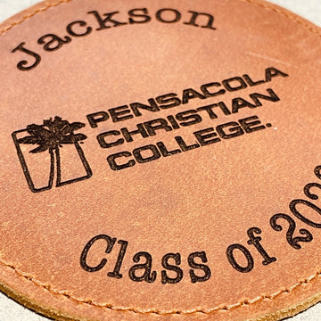Set of 100 BULK COASTERS, Personalized LEATHER Coaster