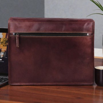 Handmade Full Grain Leather Laptop Messenger Bag: Crossbody Satchel- on Lucasgift