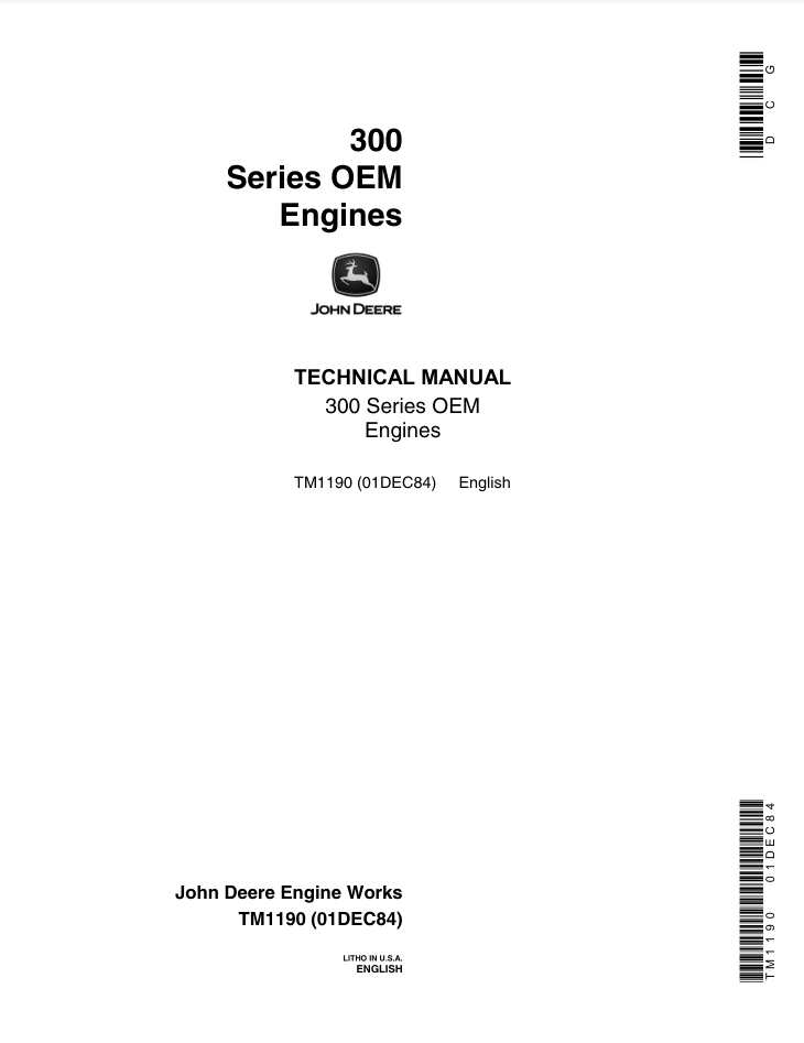 John Deere 300 Service Repair Manual TM1190- on Lucasgift