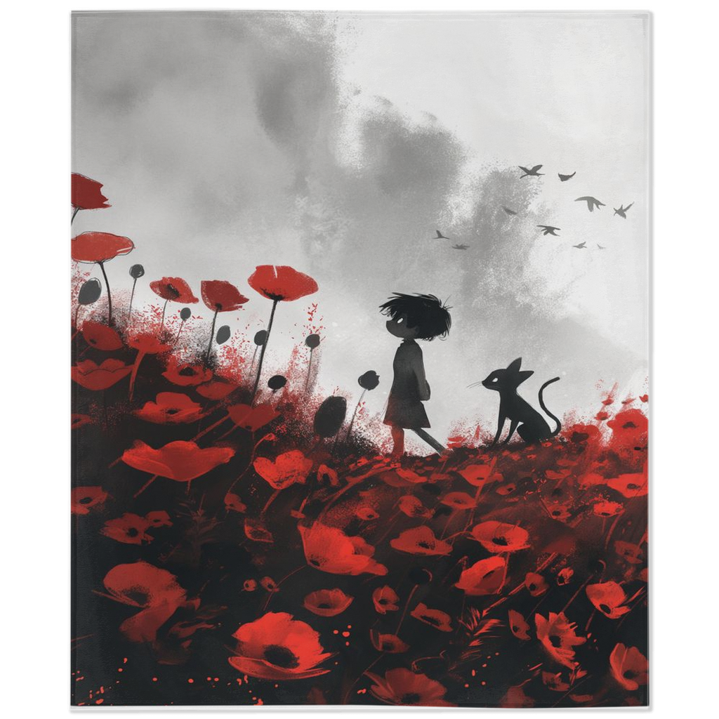 Little boy in the field-50x60 inch-Single Sided on Lucasgift