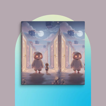 Moonlit Hallway of Endless Wonder Canvas
