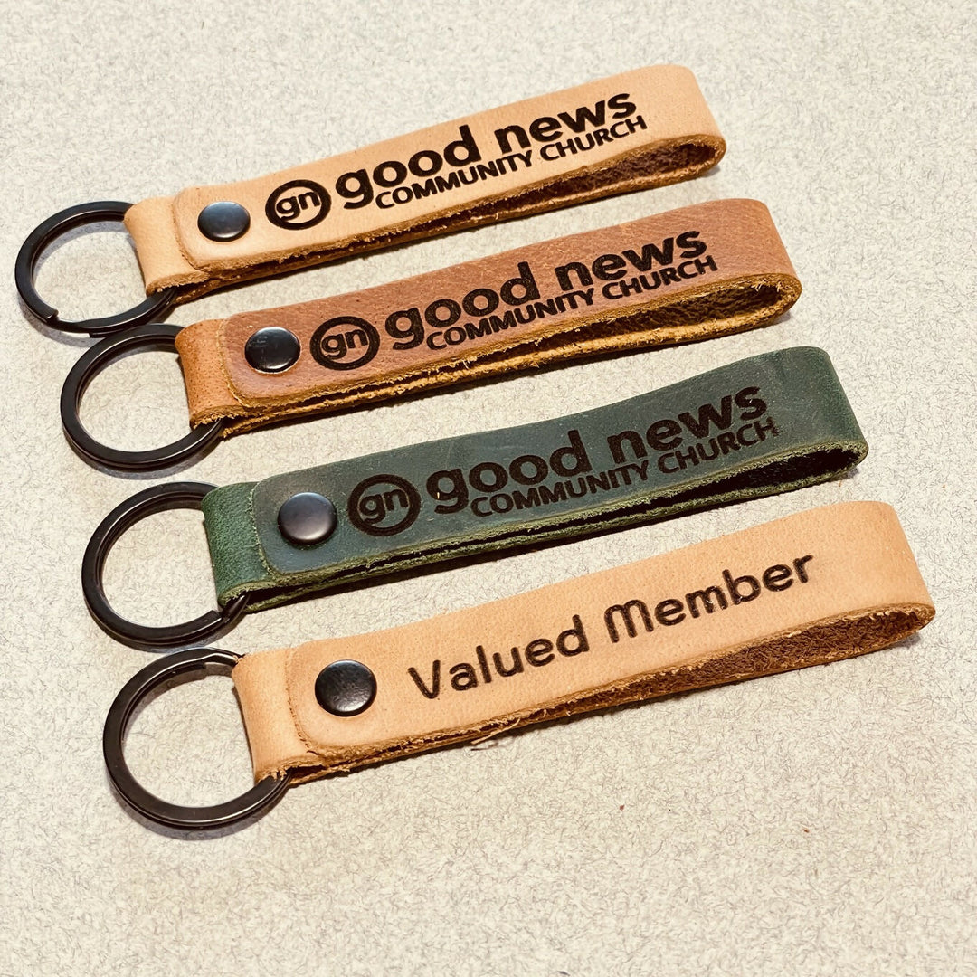 BULK 100 pcs LEATHER KEYCHAINS with Logo Engraving