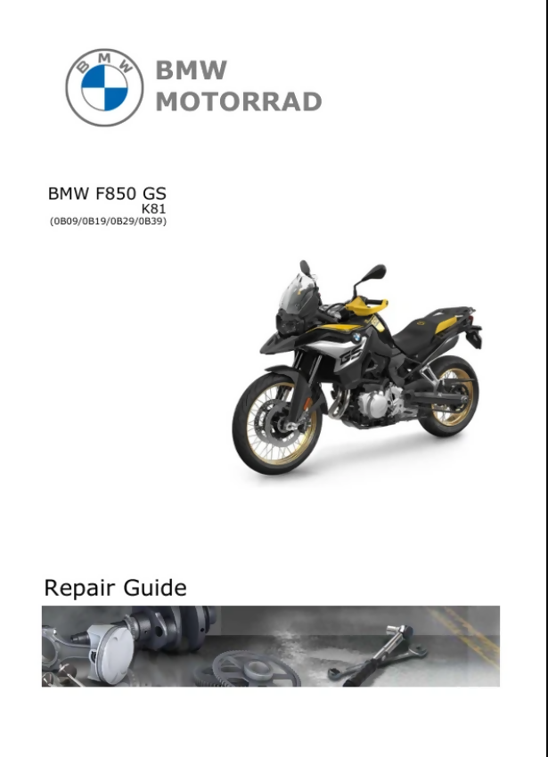 BMW F850 GS K81 Service Manual | 2019-2023- on Lucasgift