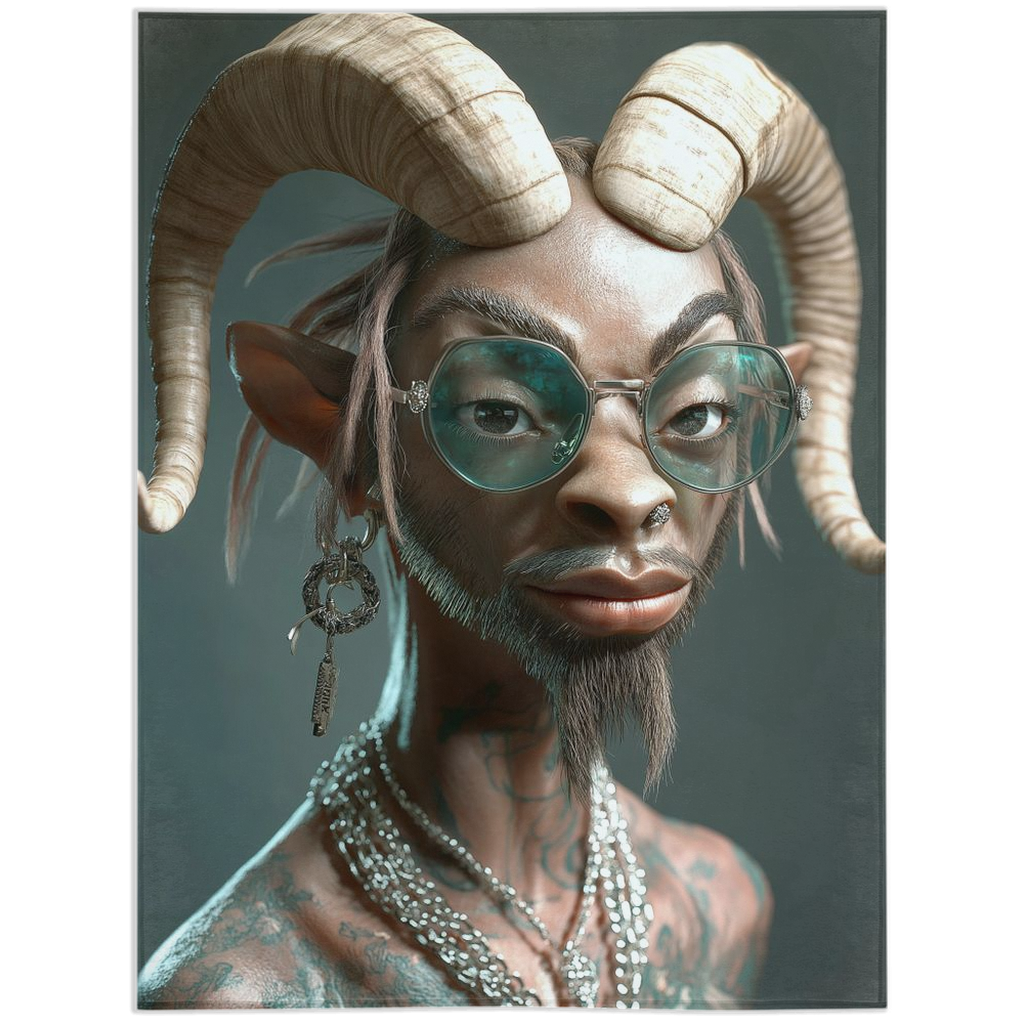 Horned Hipster-60x80 inch-Single Sided on Lucasgift