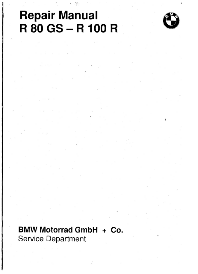 BMW R80GS R100R workshop manual R100GS 1980-1996- on Lucasgift