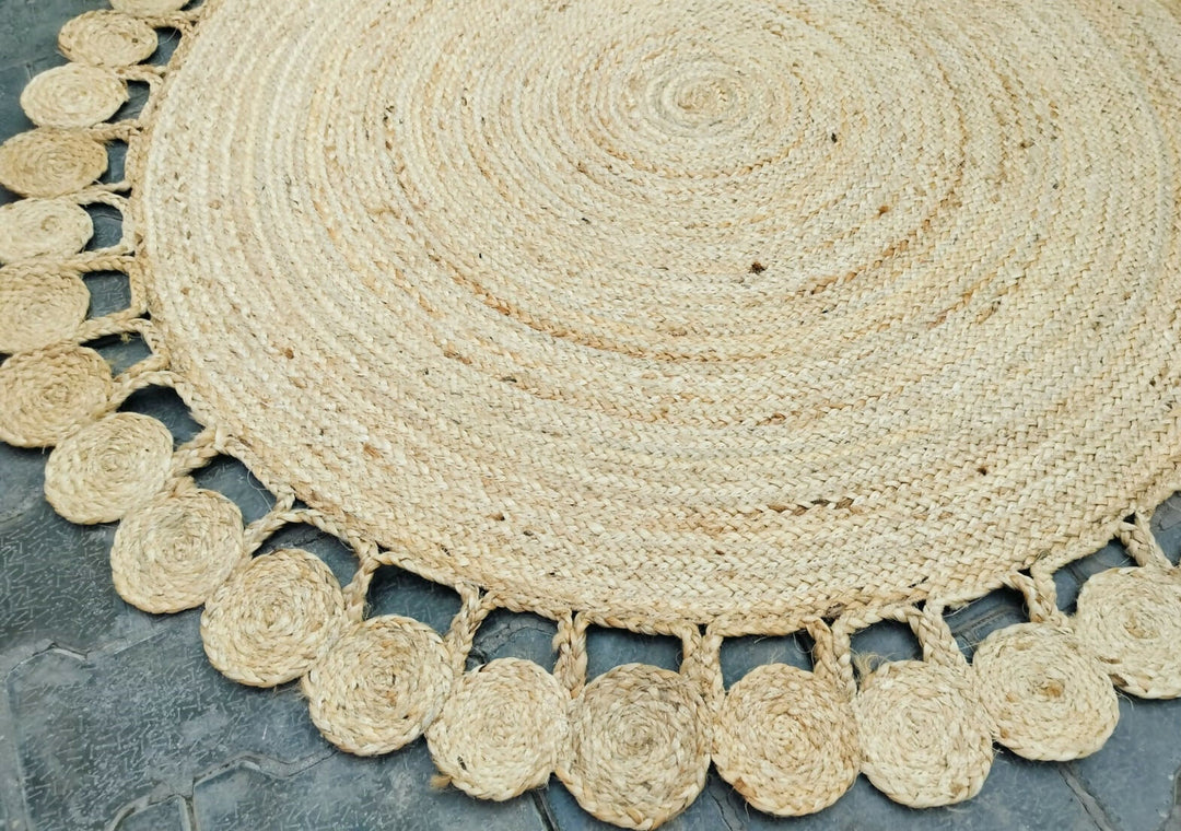 Sonia Artisan | Eco-Friendly Jute Rug | Unique Cutout Border | Living Room & Bedroom Decor- on Lucasgift