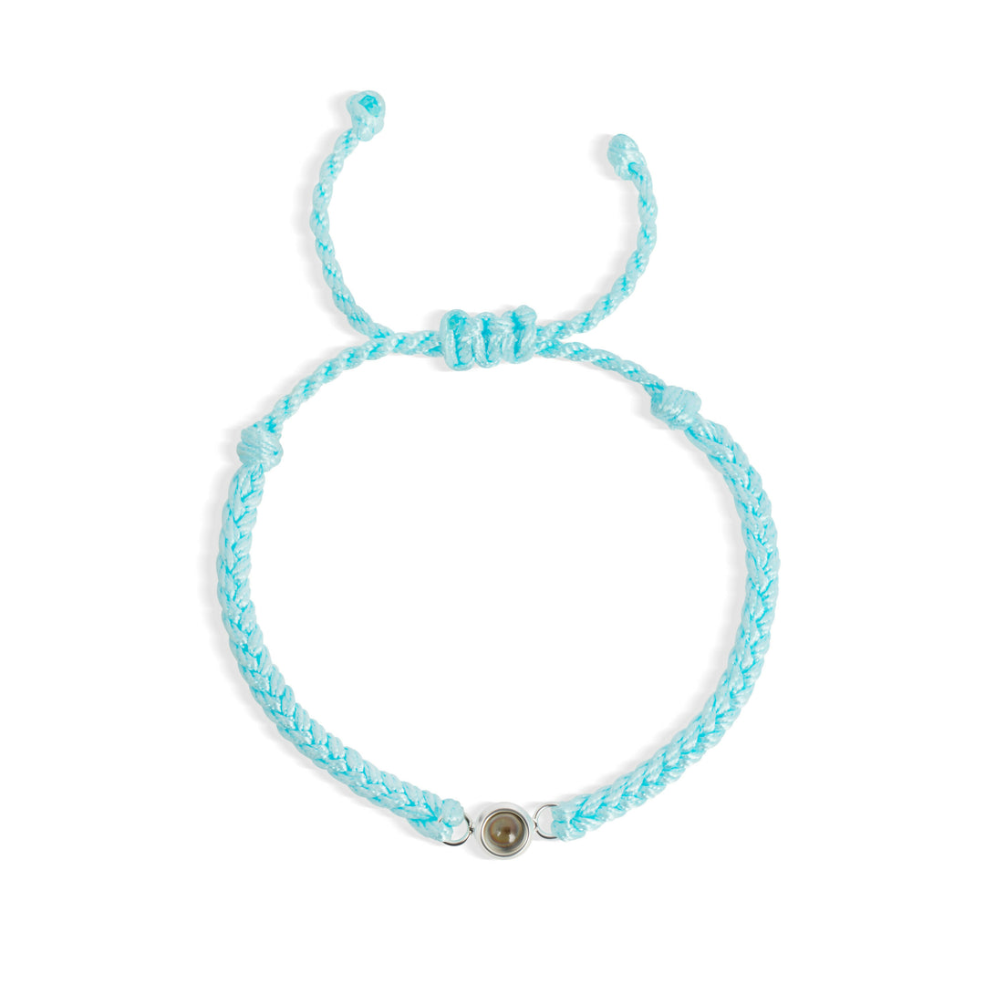 Personalised Rope Photo Bracelet – Custom Photo Projection Bracelet Jewelry Gift-Blue Rope- on Lucasgift