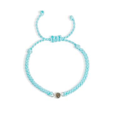 Personalised Rope Photo Bracelet – Custom Photo Projection Bracelet Jewelry Gift-Blue Rope- on Lucasgift
