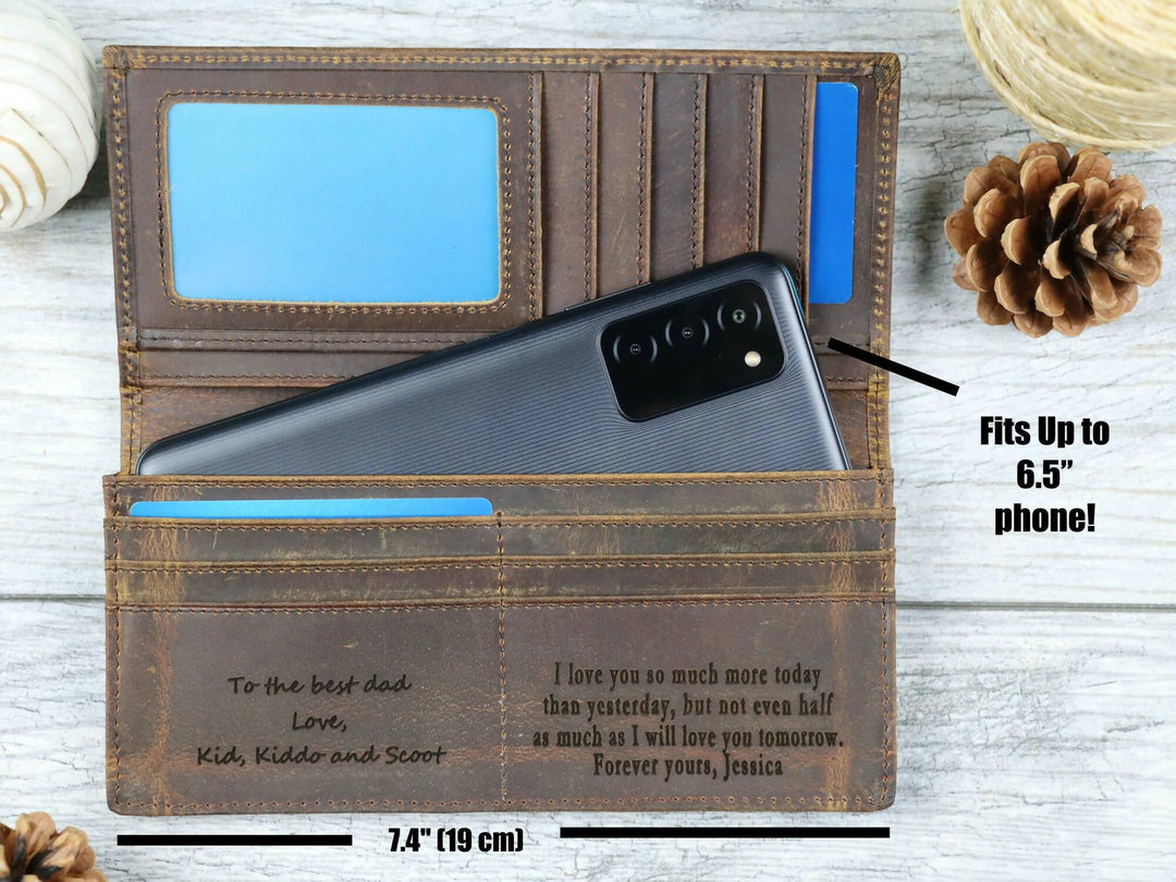 15 pcs+ Personalized Long Leather Men Wallet in Bulk , Real Leather, Same Day Shipping, Free Shipping US- on Lucasgift
