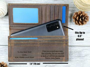 15 pcs+ Personalized Long Leather Men Wallet in Bulk , Real Leather, Same Day Shipping, Free Shipping US- on Lucasgift