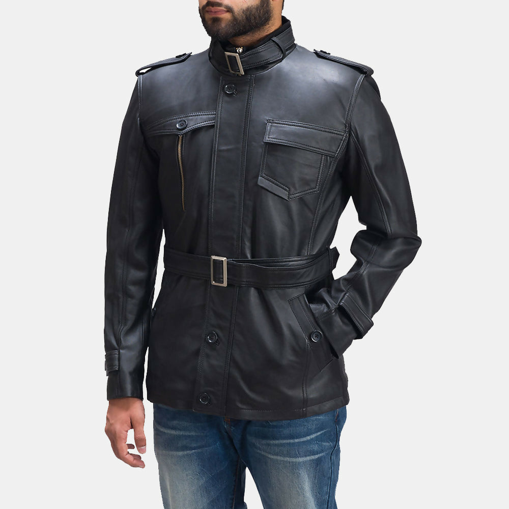 Men's Handmade Hunter Leather Jacket – Premium Genuine Leather Motorcycle Jacket