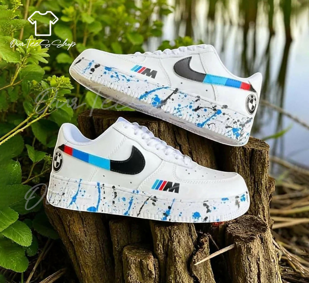 Custom BMW Splate AF1 Sneakers, Hand Painted Personalized Shoes