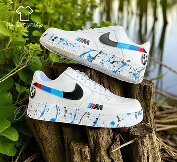 Custom BMW Splate AF1 Sneakers, Hand Painted Personalized Shoes