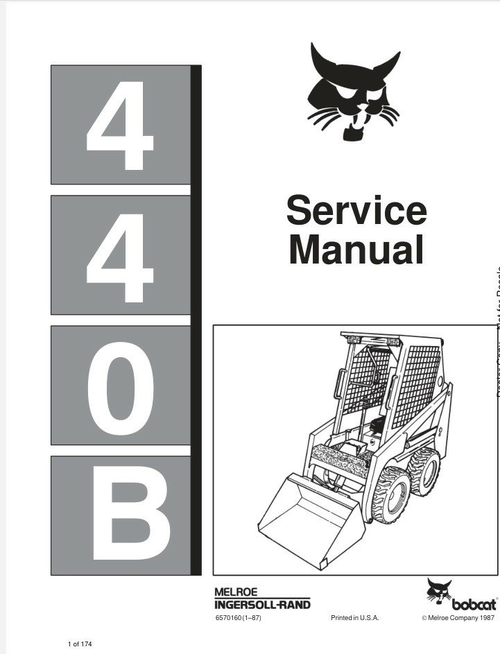 Bobcat 440B Farmboy Service Manual