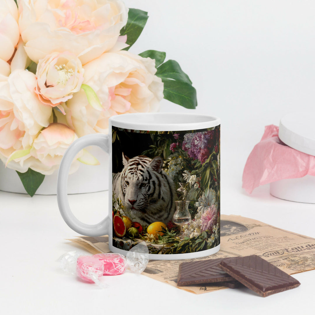 Garden Of Grace — White Tiger Among Blossoms- on Lucasgift