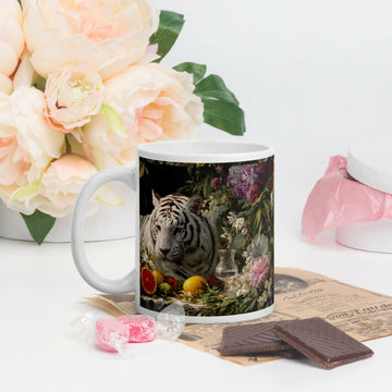 Garden Of Grace — White Tiger Among Blossoms- on Lucasgift
