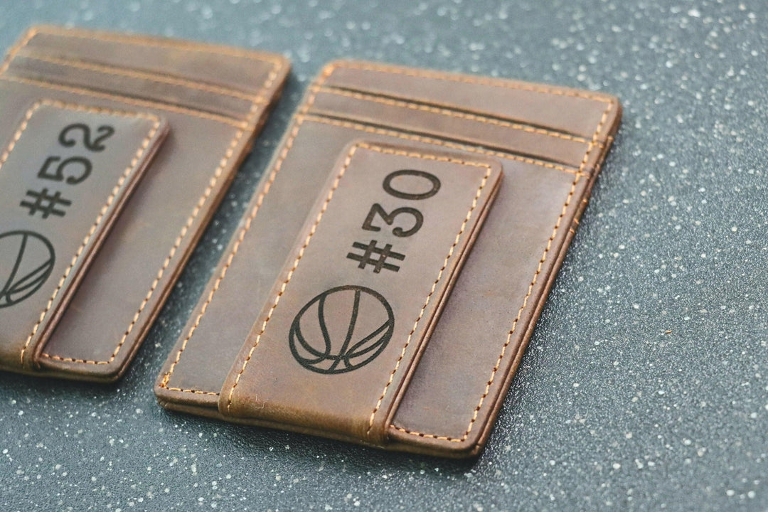 BASKETBALL Personalized Wallet / Magnet Wallet / Teen Wallet / Name Wallet - LEATHER WALLET- on Lucasgift