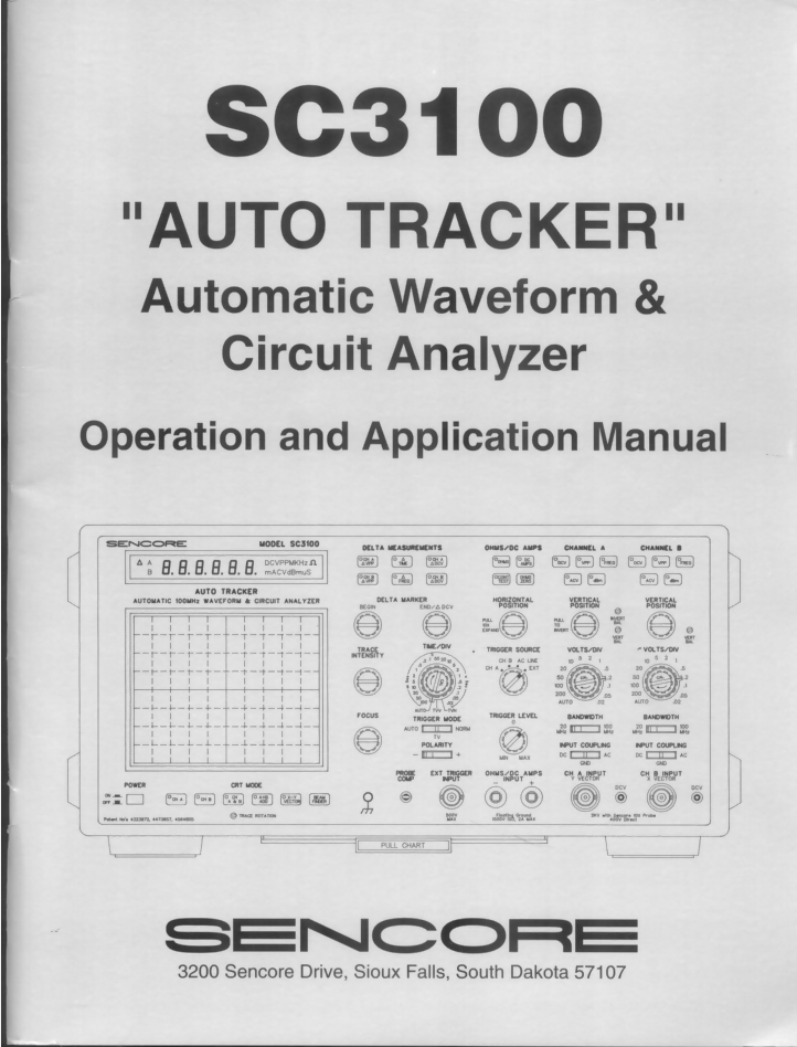 Sencore SC3100 Service Operator Manual- on Lucasgift