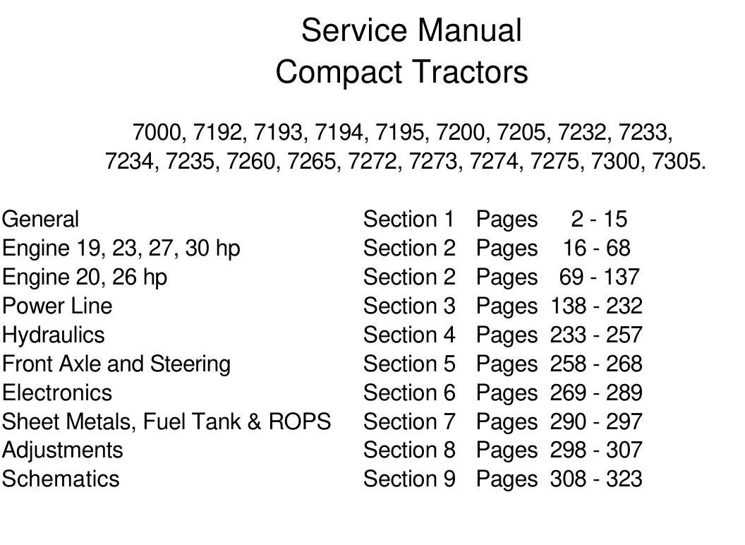CUB CADET COMPACT TRACTOR 7275 SERVICE REPAIR SHOP MANUAL- on Lucasgift