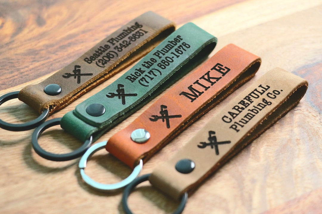 SLIM Business Owner Keychain, Personalized Plumber Keychain, Plumber Owner Gift, Plumber Christmas Gift- on Lucasgift
