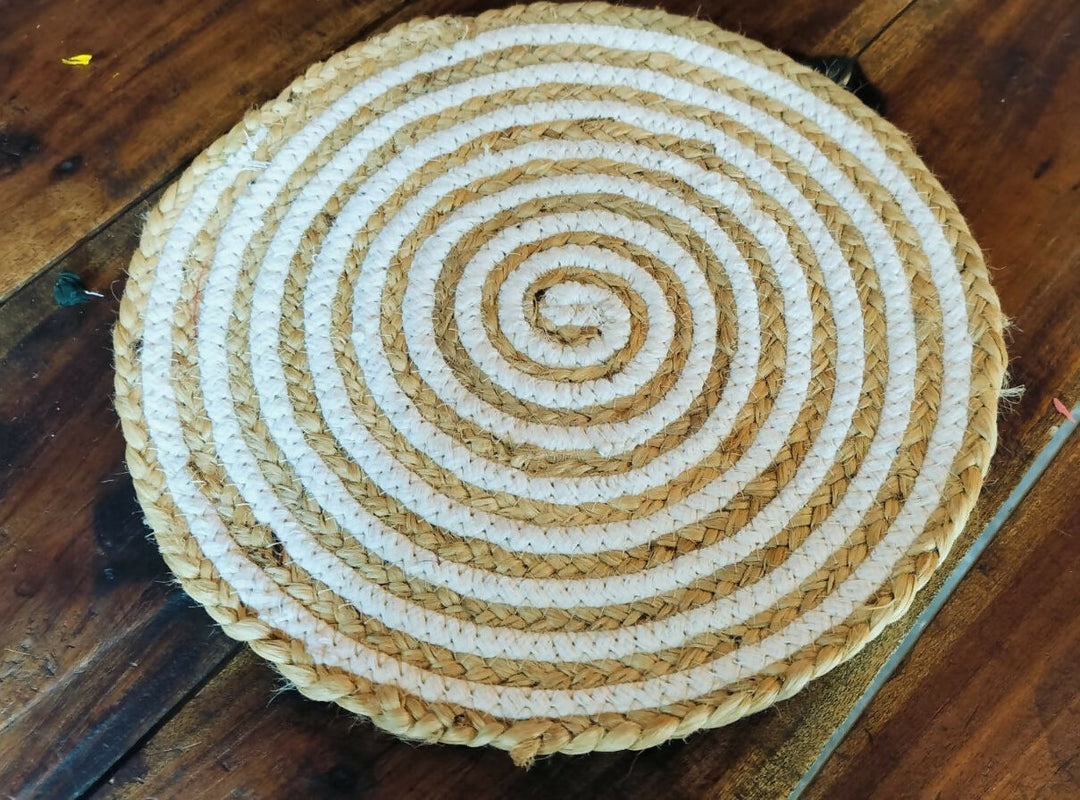Sonia Artisan Collections | Natural Fiber Spiral Rug | Rustic Boho Floor Mat- on Lucasgift