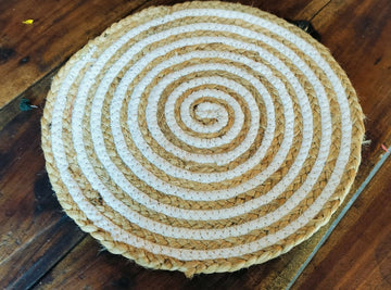 Sonia Artisan Collections | Natural Fiber Spiral Rug | Rustic Boho Floor Mat- on Lucasgift