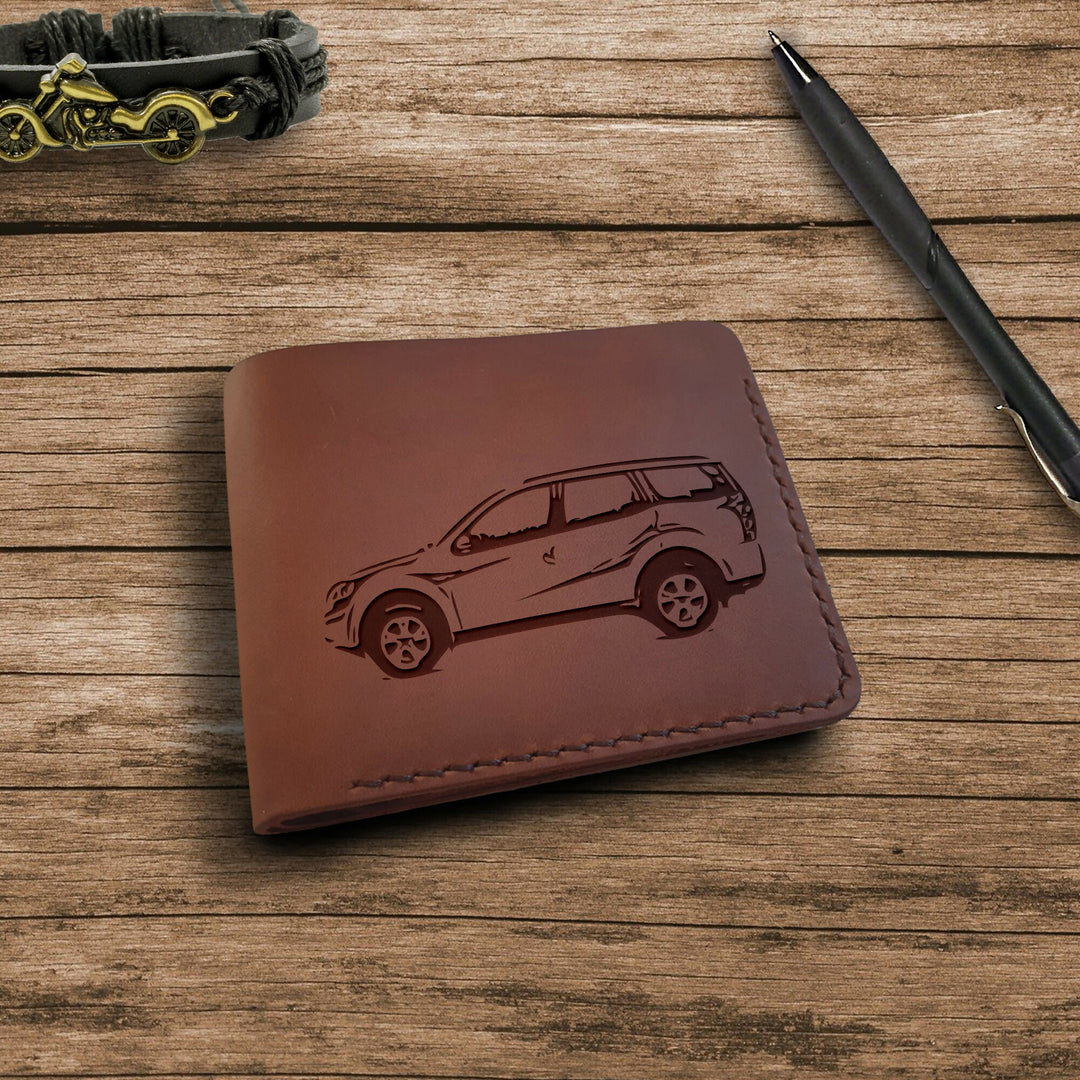 Car Gifts. Personalized Leather Wallet. Engraved Wallet. Custom Slim Bifold Minimalist Leather Wallet for Men. Custom Car Lovers Gifts- on Lucasgift