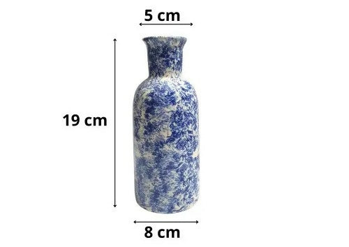 Handcrafted Indian Blue Marble-Effect Ceramic Vase- on Lucasgift