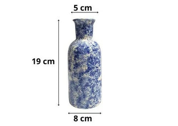 Handcrafted Indian Blue Marble-Effect Ceramic Vase- on Lucasgift