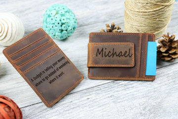 15 pcs+ Bulk Leather Money Clip Wallet Magnetic - Wholesale , Real Leather, Same Day Shipping, Free Shipping US- on Lucasgift