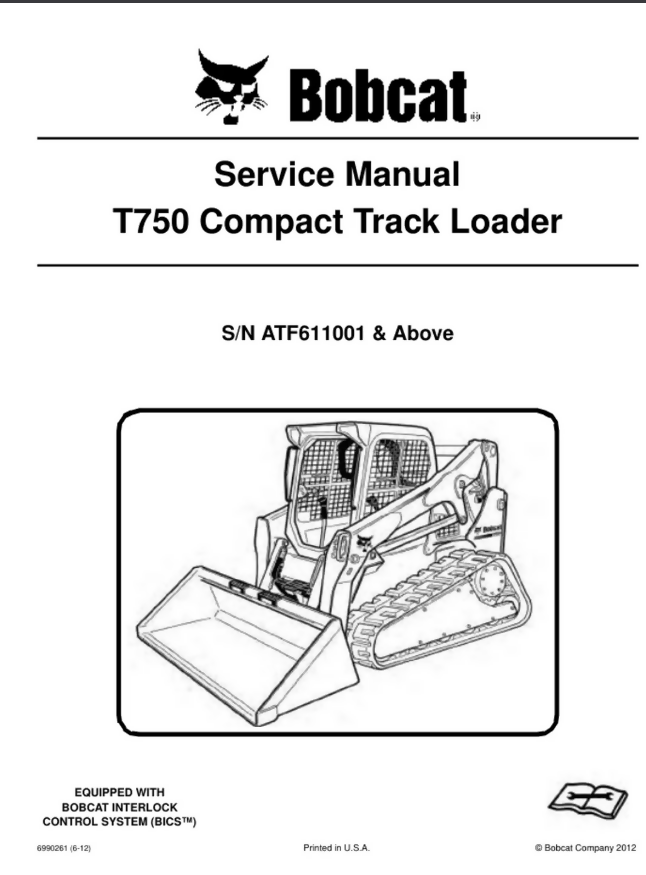 BOBCAT T750 COMPACT TRACK LOADER SERVICE REPAIR SHOP MANUAL- on Lucasgift