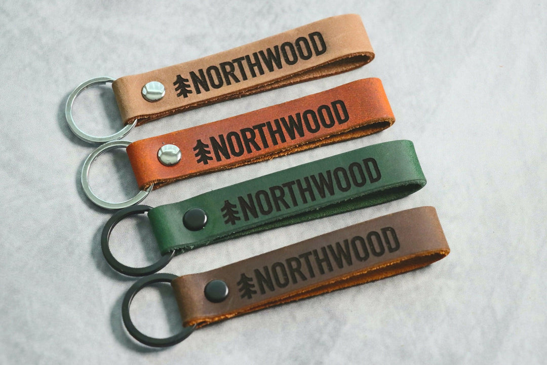 SLIM Business Logo Keychain, Custom Leather Keychain- on Lucasgift