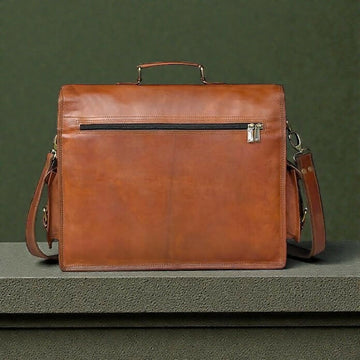 Personalized Handmade Full Grain Leather Laptop Messenger Bag Crossbody Satchel- on Lucasgift