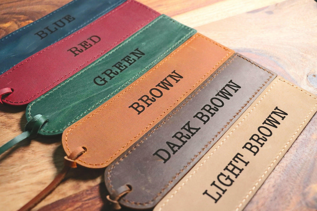 PERSONALIZED LEATHER BOOKMARK, Custom Quote Bookmark, Handmade Bookmark, Bookworm Gift, Anniversary Gift, Birthday Gift, Book Lover- on Lucasgift