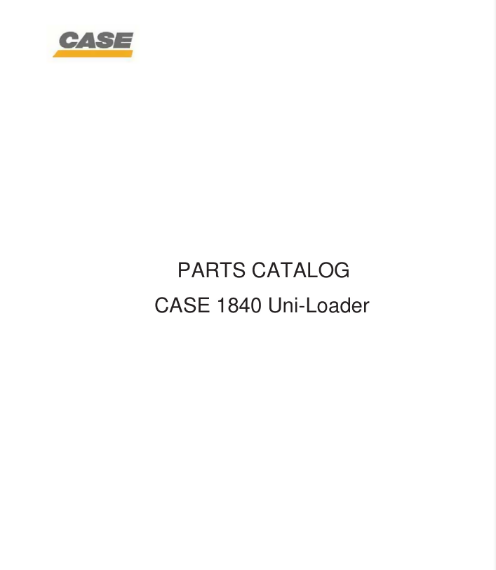 Case 1840 Skid Steer Loader Part List BOOK CATALOG- on Lucasgift
