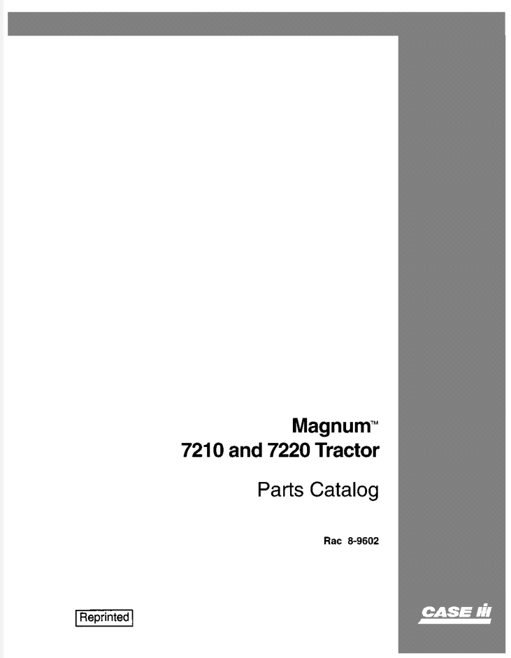 CASE IH 7210 7220 TRACTOR PARTS CATALOG MANUAL- on Lucasgift