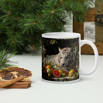 Garden Of Grace — White Tiger Among Blossoms- on Lucasgift