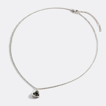 Personalized Stainless Steel Heart Shape Photo Projection Necklace Custom Picture Necklace Fashion Trend Couple Jewelry- on Lucasgift