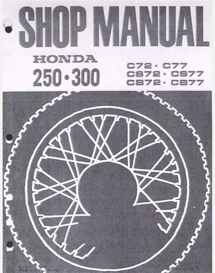 Honda 250 . 300 C72. C77. CS72. CS77. CB72. CB77 shop manual- on Lucasgift