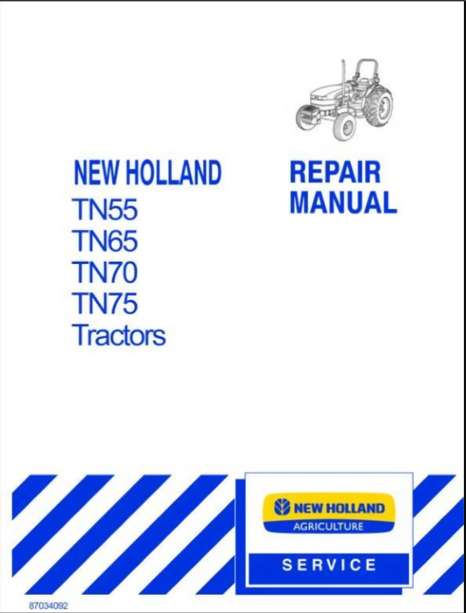 New Holland TN55, TN65, TN70, TN75 Tractor Service Manual Repair Shop- on Lucasgift