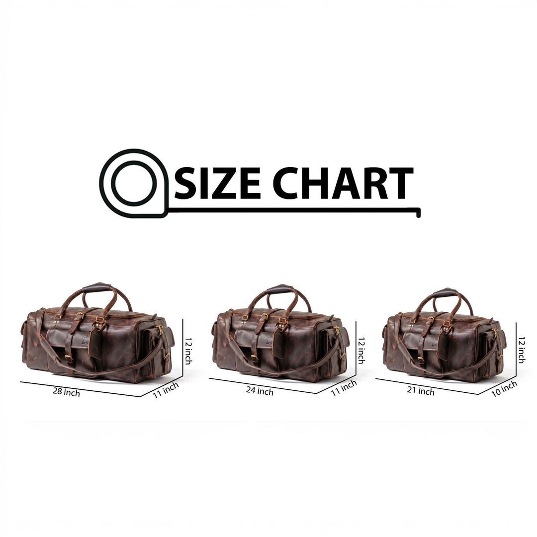 Personalized Full Grain Leather Duffle Bag: Rustic Weekender Travel Gym Bag- on Lucasgift