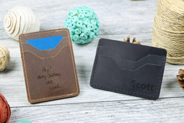 Minimalist Leather Card Wallet , Real Leather, Same Day Shipping, Free Shipping US- on Lucasgift