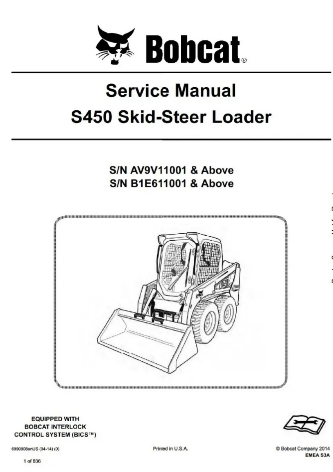 BOBCAT S450 SKID STEER SERVICE REPAIR ENGINE MANUAL- on Lucasgift