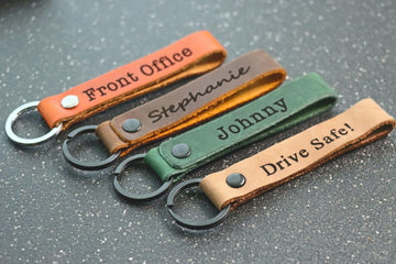 SLIM Personalized Leather Keychain. Custom Leather Keychain. Monogrammed Leather Key fob Leather Key Fob, Keychain, Monogrammed Keychain, Personalized Key Fob, Custom Key- on Lucasgift