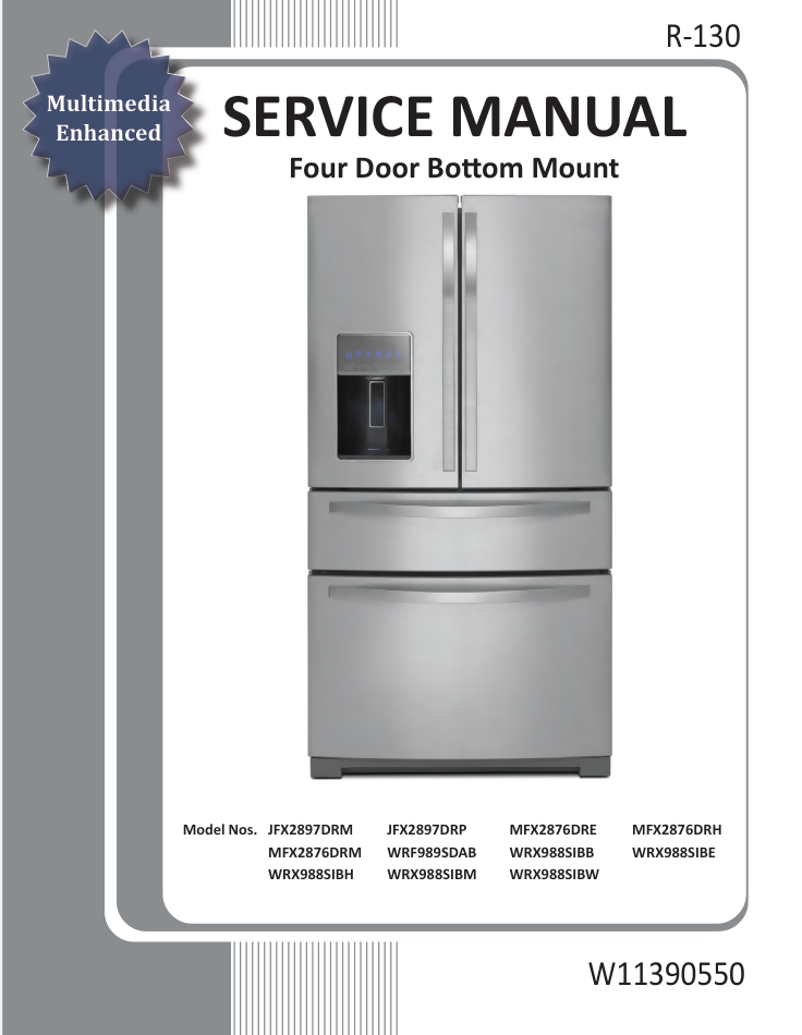 WHIRLPOOL JFX2897DRM WRX988SIBM03 WRX988SIBM SERVICE REPAIR MANUAL- on Lucasgift