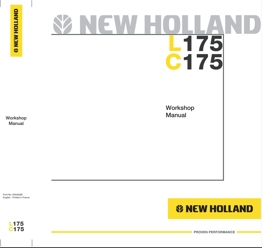 NEW HOLLAND L175 C175 SKID STEER LOADER MANUAL SERVICE REPAIR SHOP- on Lucasgift