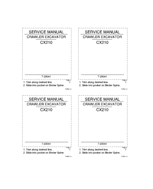 CASE CX210 CRAWLER EXCAVATOR SERVICE REPAIR SHOP MANUAL- on Lucasgift