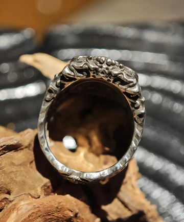 Gothic Sigil Ring, Handmade Sterling Silver Band, Noir Canticle Dark Rune Statement Piece, Original Design Vintage Talisman, Luxury Art- on Lucasgift